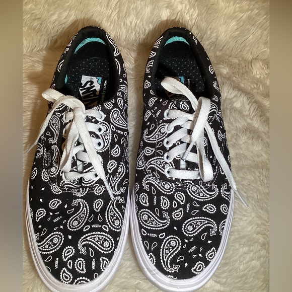 Vans Era Comfycush paisley black/white sneakers men’s 7.5/womens 9 - Picture 2 of 6